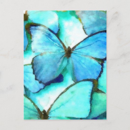 Aqua Butterflies Postkarte (Vorderseite)