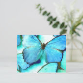 Aqua Butterflies Postkarte (Stehend Vorderseite)