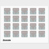 Aqua Butterfly Floral Danke Stickers (Blatt)