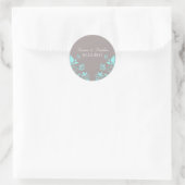 Aqua Butterfly Floral Wedding Stickers (Tasche)