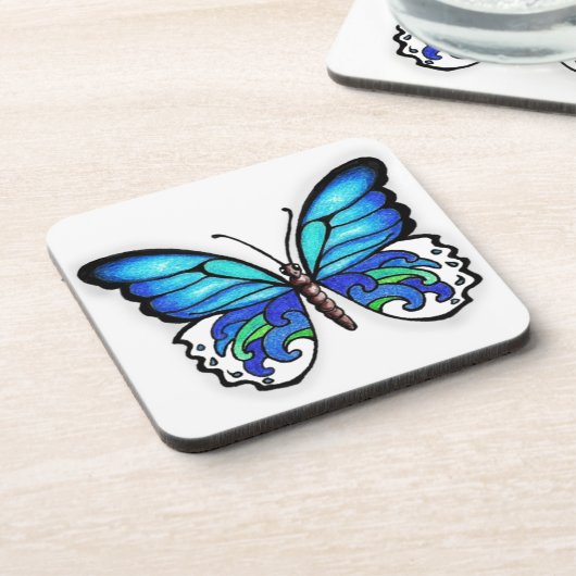 Aqua Butterfly Untersetzer (Linke Seite)