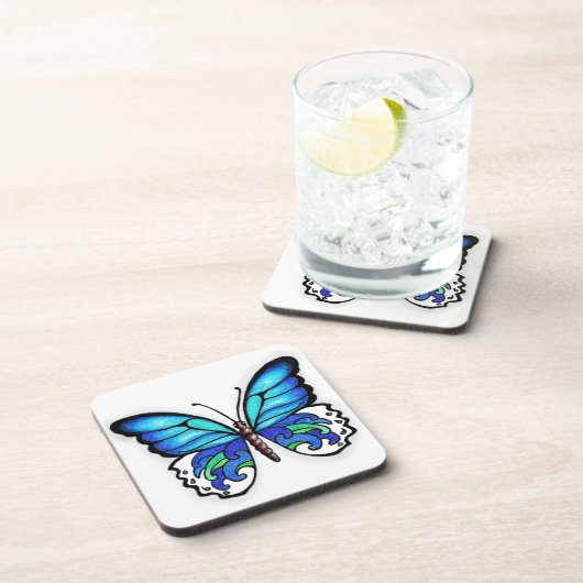 Aqua Butterfly Untersetzer (Rechte Seite)