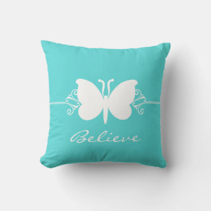 Aqua Butterfly Wirbel Kissen