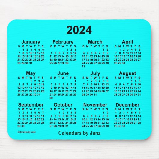 Aqua Calendar 2024 von Janz Mouse Pad Mousepad (Vorne)