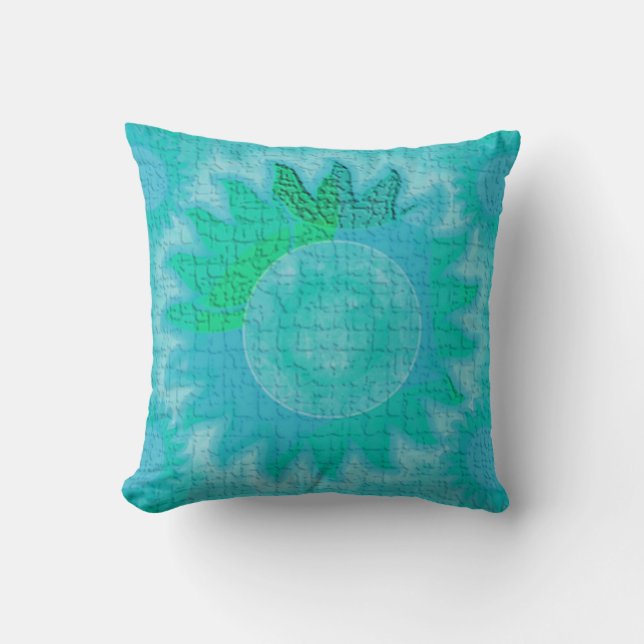 Aqua Celestial Sun Pillows Kissen (Vorderseite)