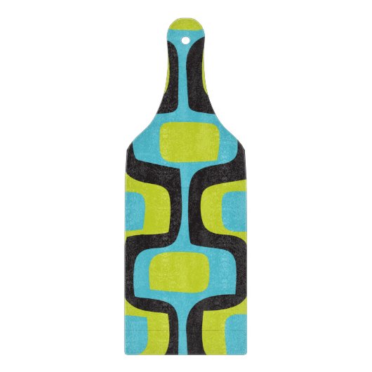 Aqua & Chartreuse Mitte Jahrhundert Mod Retro Must Schneidebrett (Vorderseite)