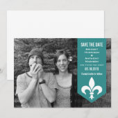Aqua Chic Blühe Banner Save the Date einladen (Vorne/Hinten)