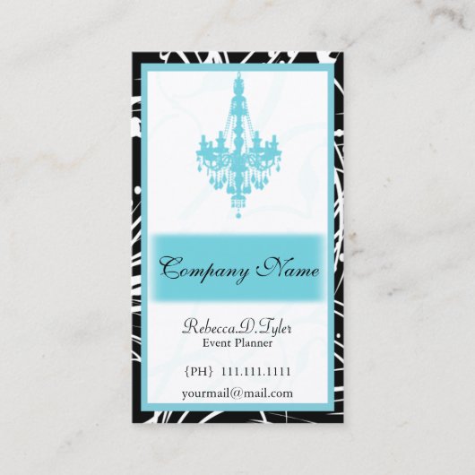 Aqua Chic Business Cards Visitenkarte (Vorderseite)
