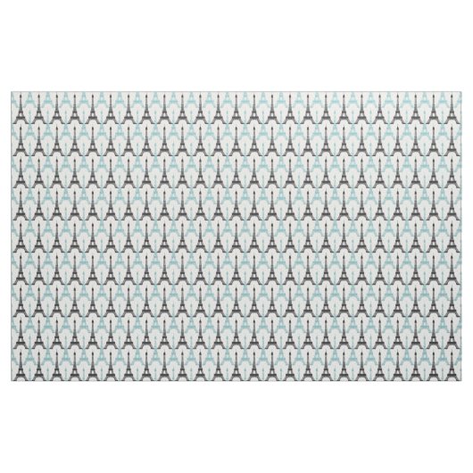 Aqua Chic Eiffel Tower Pattern Stoff (Yard (91,4 cm))
