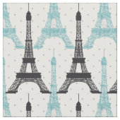 Aqua Chic Eiffel Tower Pattern Stoff (Nahaufnahme)