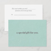 Aqua Chic | Schlichte Geschenkkarte für Elegantenl (Vorne/Hinten)