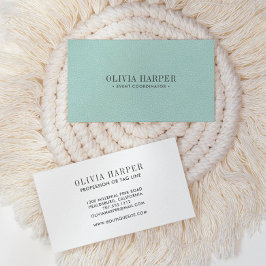 AQUA Chic | Schlichter eleganter Lederlook Visitenkarte