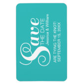 Aqua Chic Typografy Save the Date Magnet (Vertikal)