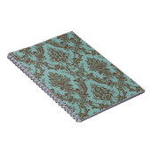 Aqua Chocolate Damask Notizblock (Rechte Seite)