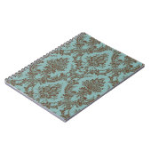 Aqua Chocolate Damask Notizblock (Linke Seite)