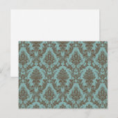 Aqua Chocolate Damask Postkarte (Vorne/Hinten)