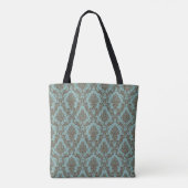 Aqua Chocolate Damask Tasche (Rückseite)