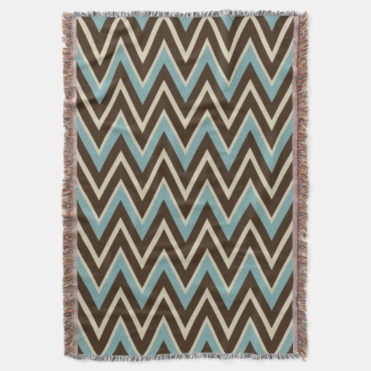 Aqua Chocolate Pattern Throw Blanket Decke (Vorderseite Vertikal)