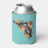 Aqua Citrus Floral Florida Staat Silhouette Dosenkühler (Kanne Vorderseite)