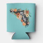 Aqua Citrus Floral Florida Staat Silhouette Dosenkühler (Vorderseite)