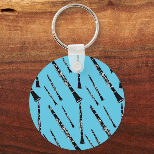 Aqua Clarinet Pattern Schlüsselanhänger (Vorderseite)