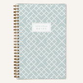 Aqua | Coastal Bamboo Trellis Personalized Notizblock (Vorderseite)