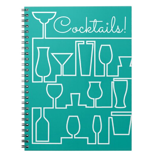 Aqua Cocktail Party Notizblock (Vorderseite)