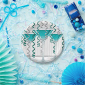 Aqua-Cocktail und -Band Pappteller (Party)