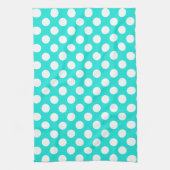 Aqua Color Polka Dots Geschirrtuch (Vertikal)