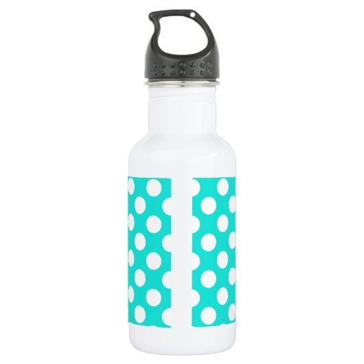 Aqua Color Polka Dots Trinkflasche (Rückseite)