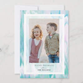 Aqua Colors Weihnachtsfeiertag Fotokarte Einladung