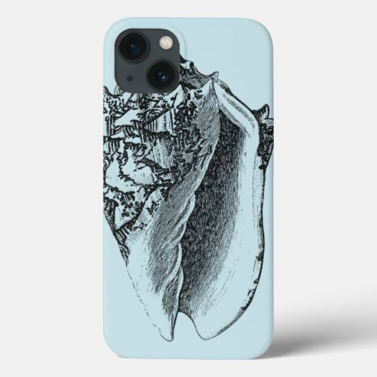 Aqua Conch Muschel Case-Mate iPhone Hülle (Rückseite)