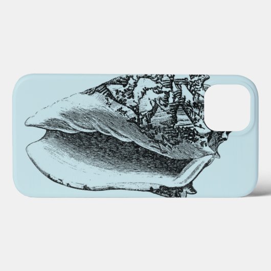Aqua Conch Muschel Case-Mate iPhone Hülle (Rückseite (Horizontal))