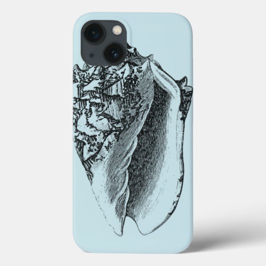 Aqua Conch Muschel Case-Mate iPhone Hülle (Rückseite)