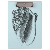 Aqua Conch Muschel Klemmbrett (Vorderseite)