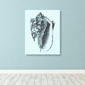 Aqua Conch Muschel Leinwanddruck (Insitu (Holzboden))