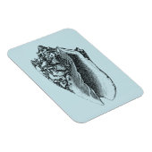 Aqua Conch Muschel Magnet (Rechte Seite)