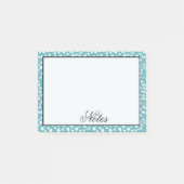 Aqua Confetti Dots Post-it Klebezettel (Vorderseite)