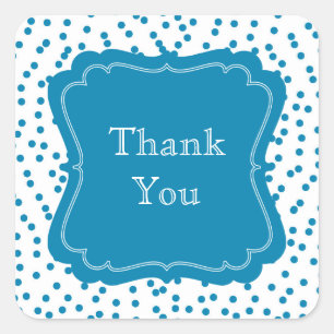 Aqua Confetti Dots Quadratischer Aufkleber