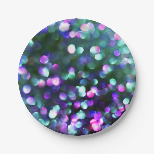 Aqua Confetti Papierplatte Pappteller (Vorderseite)