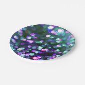 Aqua Confetti Papierplatte Pappteller (Schrägansicht)