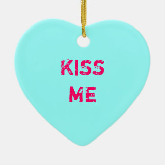 Aqua Conversation Heart Foto Ornament