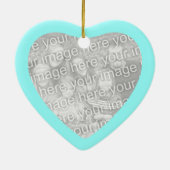Aqua Conversation Heart Foto Ornament (Hinten)