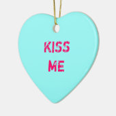 Aqua Conversation Heart Foto Ornament (Links)