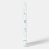 Aqua Coquette Schleifen gestreift monogrammiert Case-Mate iPhone Hülle (Rückseite / Links)