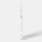 Aqua Coquette Schleifen gestreift monogrammiert Case-Mate iPhone Hülle (Rückseite / Links)