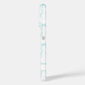 Aqua Coquette Schleifen Monogramm Case-Mate iPhone Hülle (Rückseite / Links)