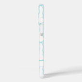 Aqua Coquette Schleifen Monogramm Case-Mate iPhone Hülle (Rückseite / Links)