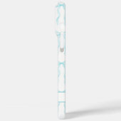 Aqua Coquette Schleifen Monogramm Case-Mate iPhone Hülle (Rückseite / Links)