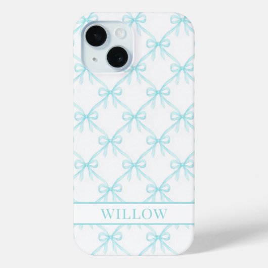 Aqua Coquette Wasserfarbenbögen Case-Mate iPhone Hülle (Rückseite)